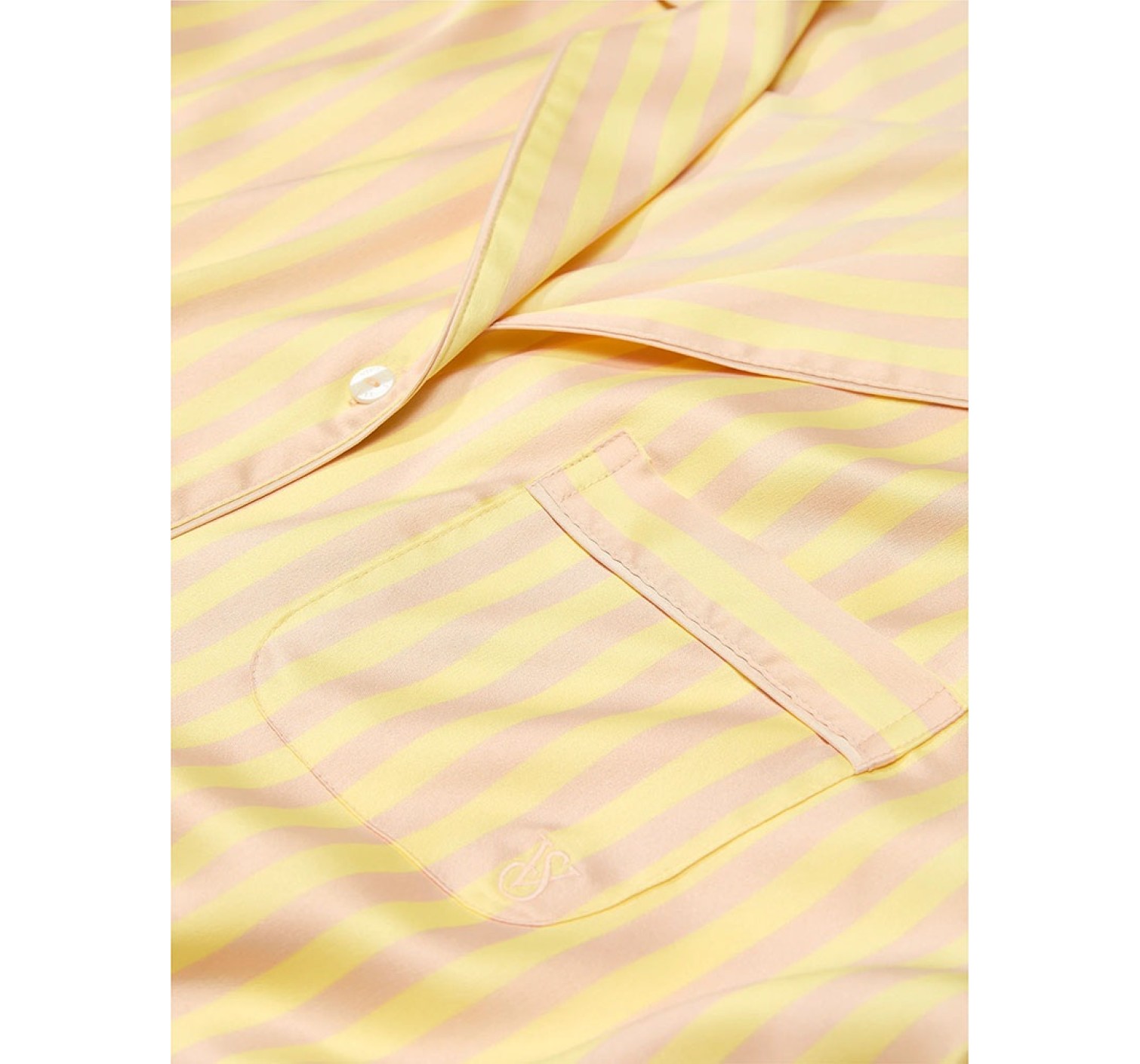 Піжама Glazed Satin Long Pajama Set Yellow Stripe
